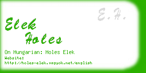 elek holes business card